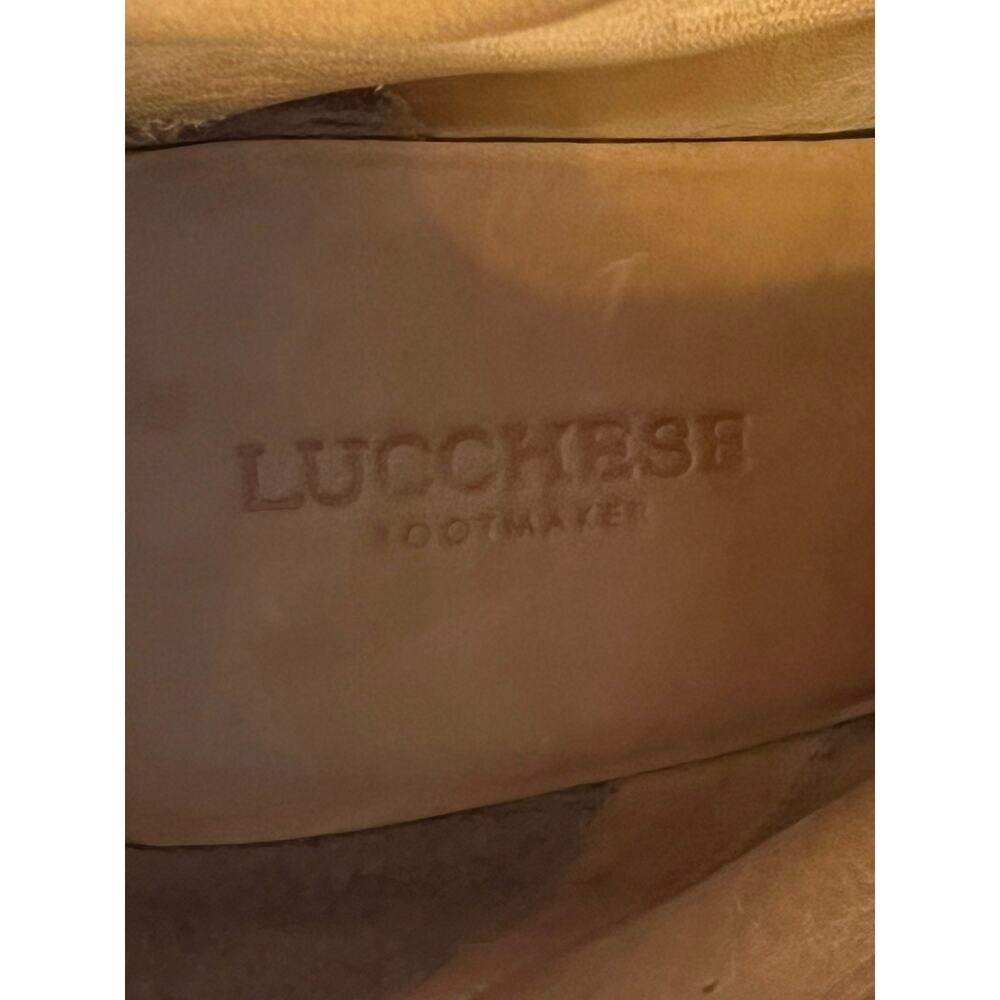 Lucchese Britta Bootie Black Leather Suede Ankle Boots Block Heel Women’s 9B - Picture 7 of 9